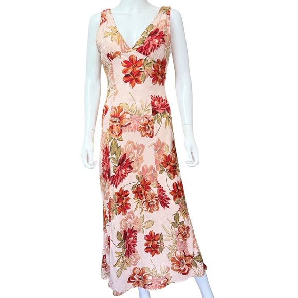 Paper Heart Womens Floral Sleeveless Maxi Dress Pink/Red Medium - Picture 1 of 4